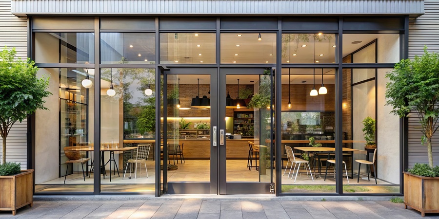 Cafe with impact door installed for safety