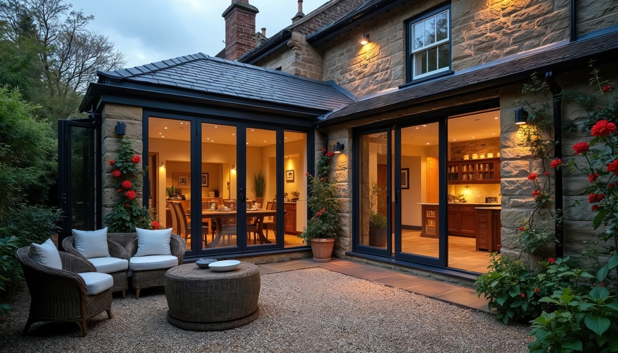 modern classic house with impact doors and windows